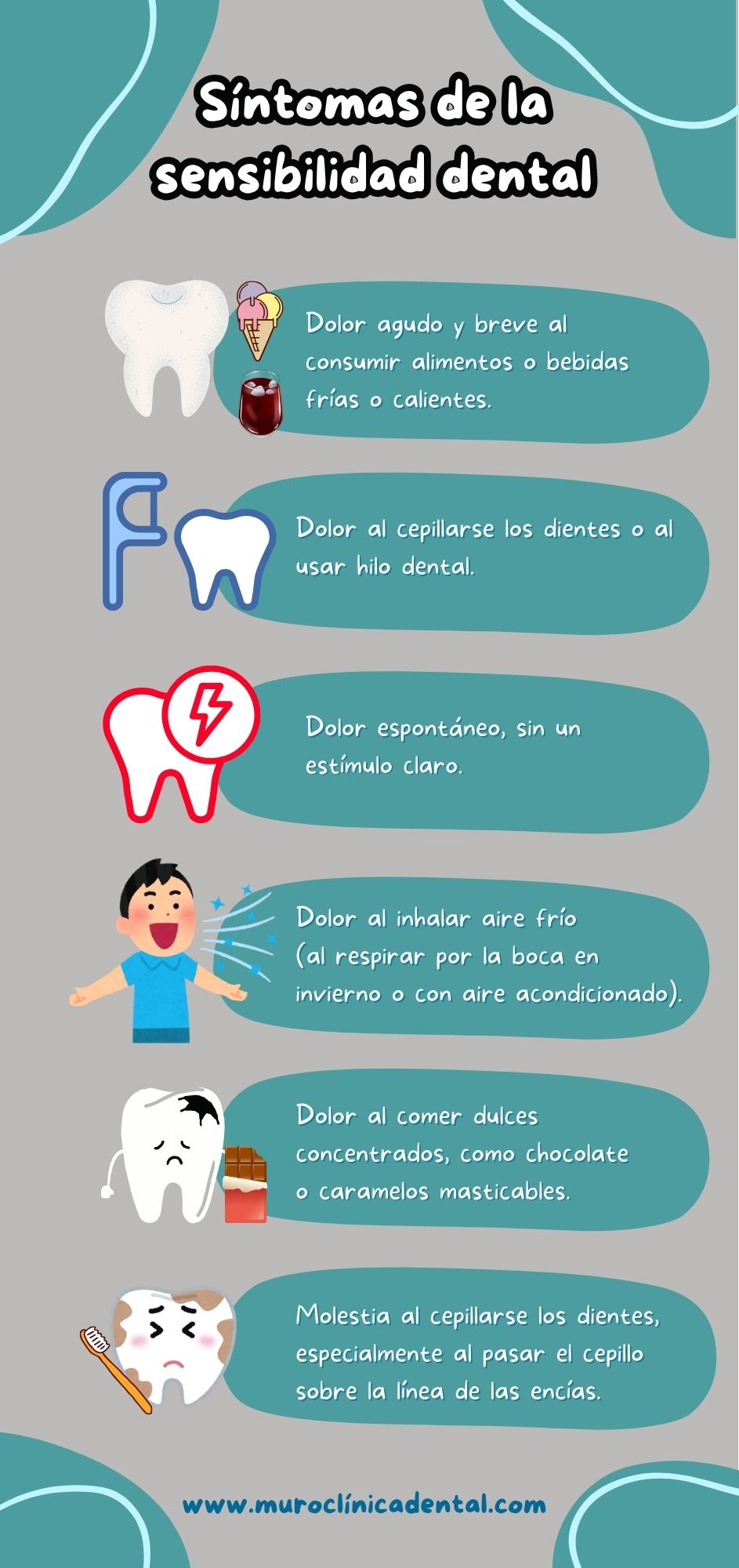 Síntomas de la sensibilidad dental
